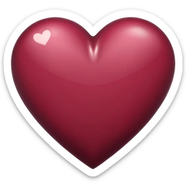 A burgundy heart sticker