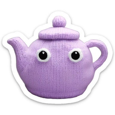 teapot light purple tea cozy sticker