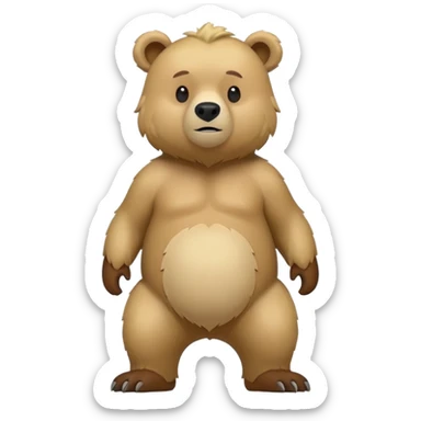 flat toon style blonde grizzly bear full body icon sticker