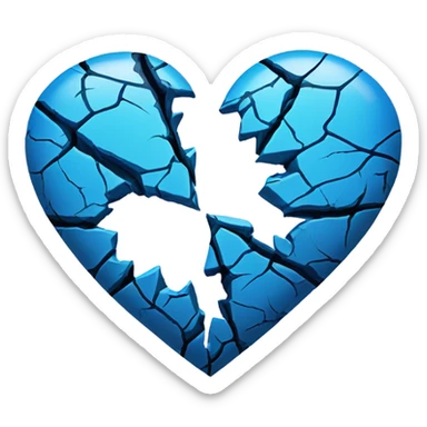 Corazon azul roto sticker