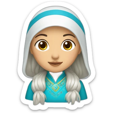 kazakh girl with baursak sticker