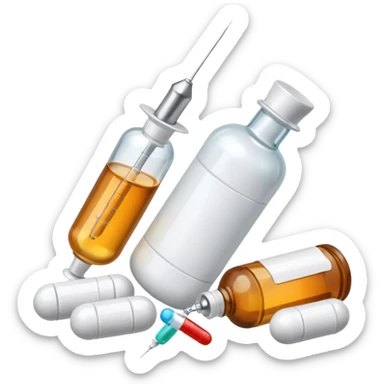 alcohol pills and drugs and serynge  sticker