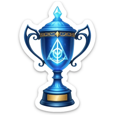Harry Potter Triwizard Cup trophy blue glowing magical sticker