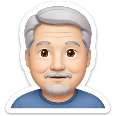 "- Nam
- 50 tuổi
- Da trắng, có nếp nhăn
- Tóc xám
- Cười mỉm, mặt mũm mĩm, râu quai nón
" sticker