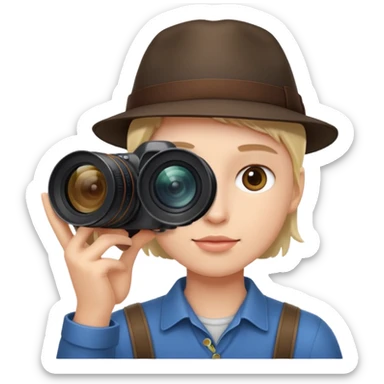 photographer looking into a camera sticker