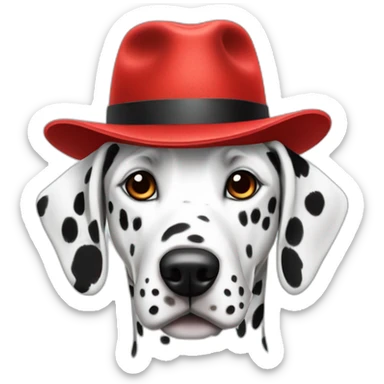 Dalmatian wearing a red fedora sticker