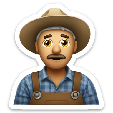  confused farmer with question mark sticker