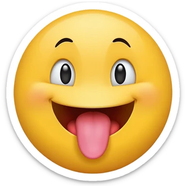 happy face with tongue sticking out sticker