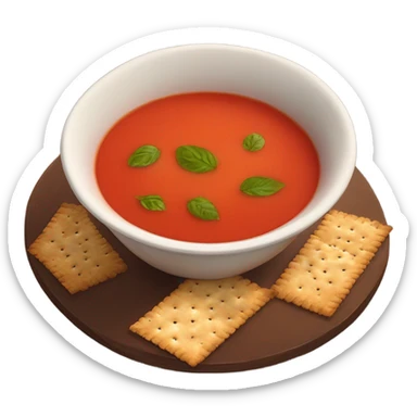 Tomato soup with crackers  sticker