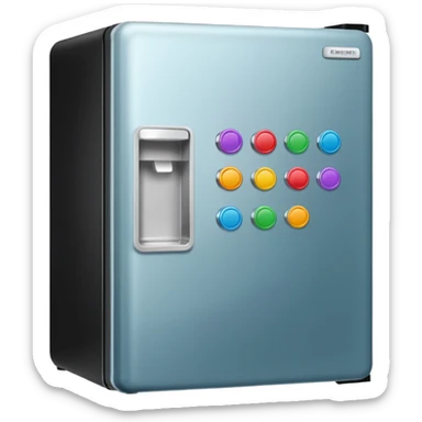 fridge with lots of magnets sticker