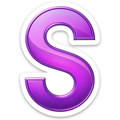 Create a custom emoji badge featuring a stylized, glossy letter “S”. Design it in the Master rank style from League of Legends. Use purple-magenta metallics, sharp edges, and a powerful elite aura.
 sticker