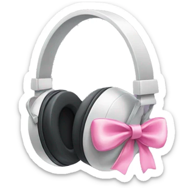 Headphones with pink bows sticker