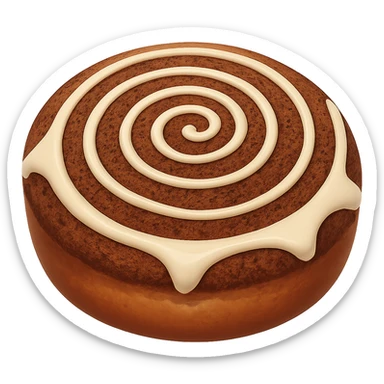 Add more cinnamon to the cinnamon roll in the style of apple emojis. Keep the emoji style and no background. sticker