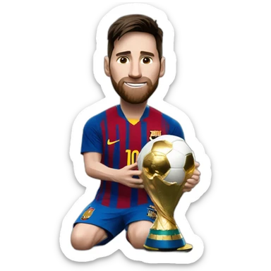 Messi con la copa del mundo sticker