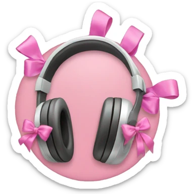Headphone with pink bows sticker