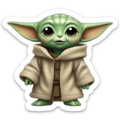 baby yoda celebrating a goal sticker