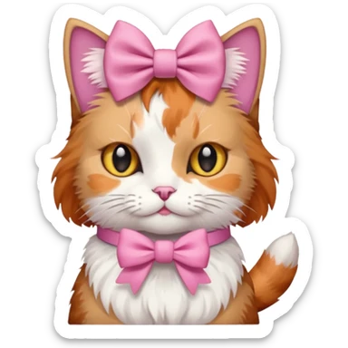 Cat but cat have 🎀  sticker