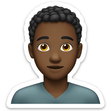 15 year old black boy with short hair sticker