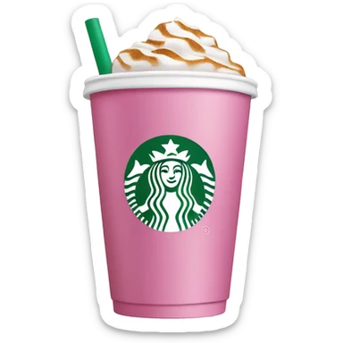 pink starbucks coffee sticker