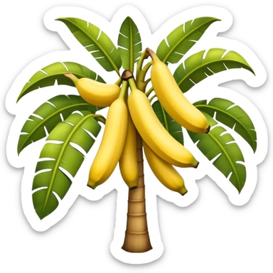 banana tree with banana sticker