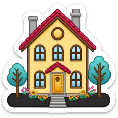 "home sweet home" stitching sticker