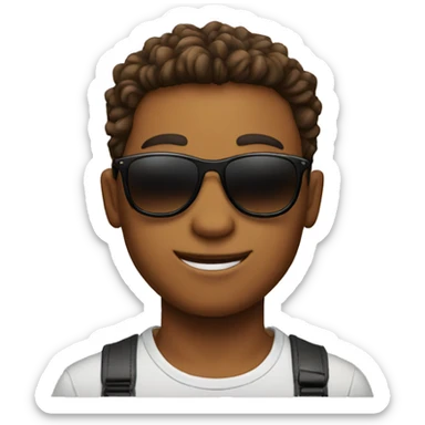 cool boy with sunglasses happy sticker