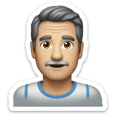 60 year old man , blue eyes and black hair  sticker