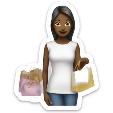 Shopaholic white sticker