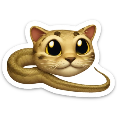snake with cats head  sticker
