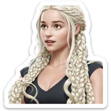 blonde girl with long braid sticker