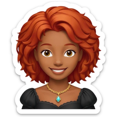 red  haired black princess sticker