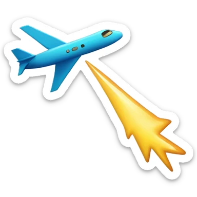 Shooting star collide with plane  sticker