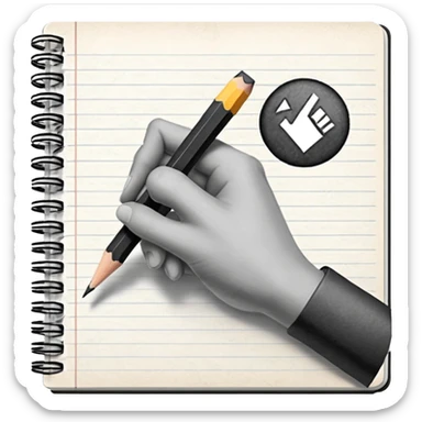 a pencil drawing in a notebook sticker