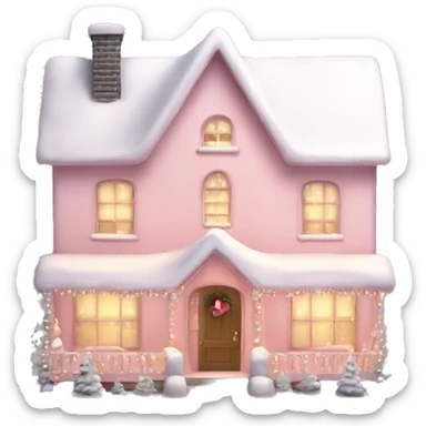 Cute light pink Christmas home sticker