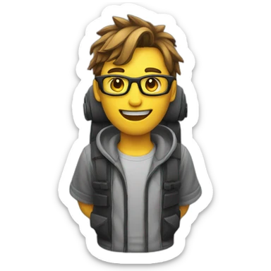 Un chat qui joue sur un setup gamer sticker