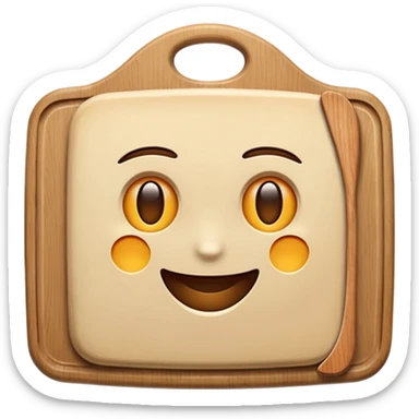 wooden cutting board plain sticker