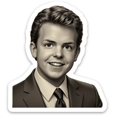 monochrome formal portrait of boy sticker
