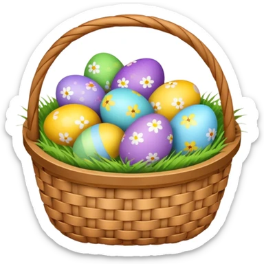 basket full of easter eggs sticker