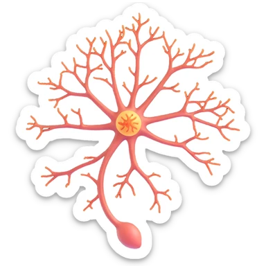 anatomical illustration of a neuron showing all parts including the myelin sheath and neuroprotective elements, detailed, clear anatomy sticker