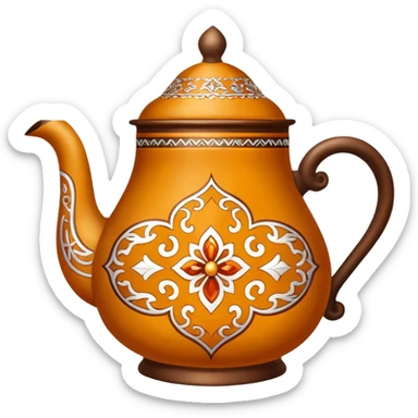 kazakh tea in a kese with intricate Kazakh ornament sticker