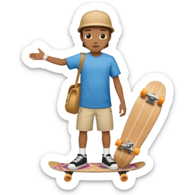 Skateboarder mugshot with skateboard sticker
