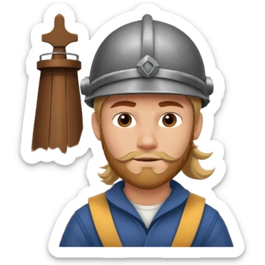 Young viking sailor on ship deck sticker