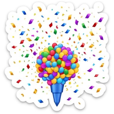 confetti firing, colorful explosion sticker