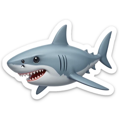un requin style artoon sticker