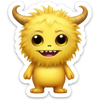 kind funny yellow baby monster sticker