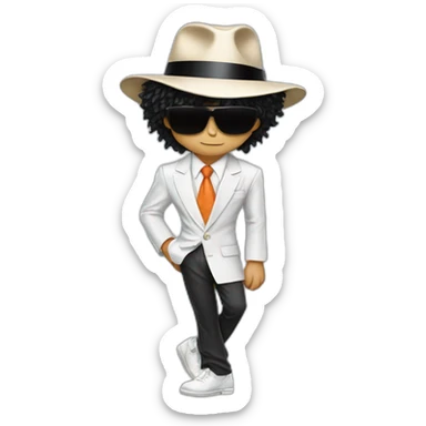 The goku dressed like Michael Jackson's iconic Smooth Criminal wear sticker