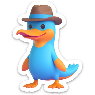 Perry the Platypus with fedora hat sticker