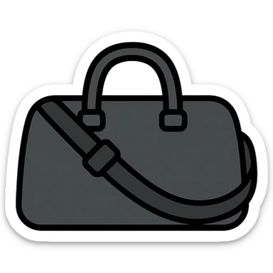 all black duffle bag with black strap sticker