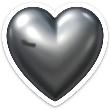 Charcoal metallic heart  sticker