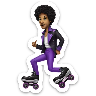 The singer prince on roller skates sticker
